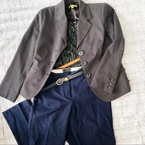 Blazer Stitch 3 Button Petite Size 4 Jacket Sweater SOPU74D0 SIGRID OLSEN - Picture 2 of 11